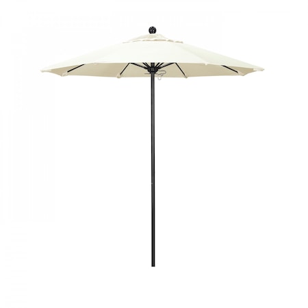 California Umbrella 7.5' Black Aluminum Market Patio Umbrella, Sunbrella Canvas 194061334478
